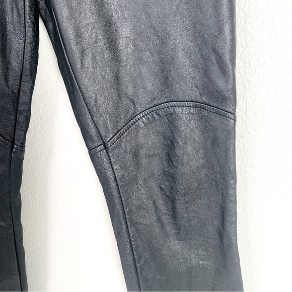 Vintage Maxima Wilson’s Leather Black Moto Pants Size 6 - Picture 6 of 7